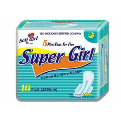 Горячая распродажа Super Breathable Natural Cotton Day Use Women Sanitary Napkin